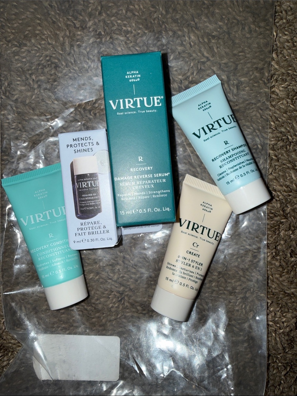 Recovery Damage Reverse Serum & Travel Skincare Set - Aqua/Beige